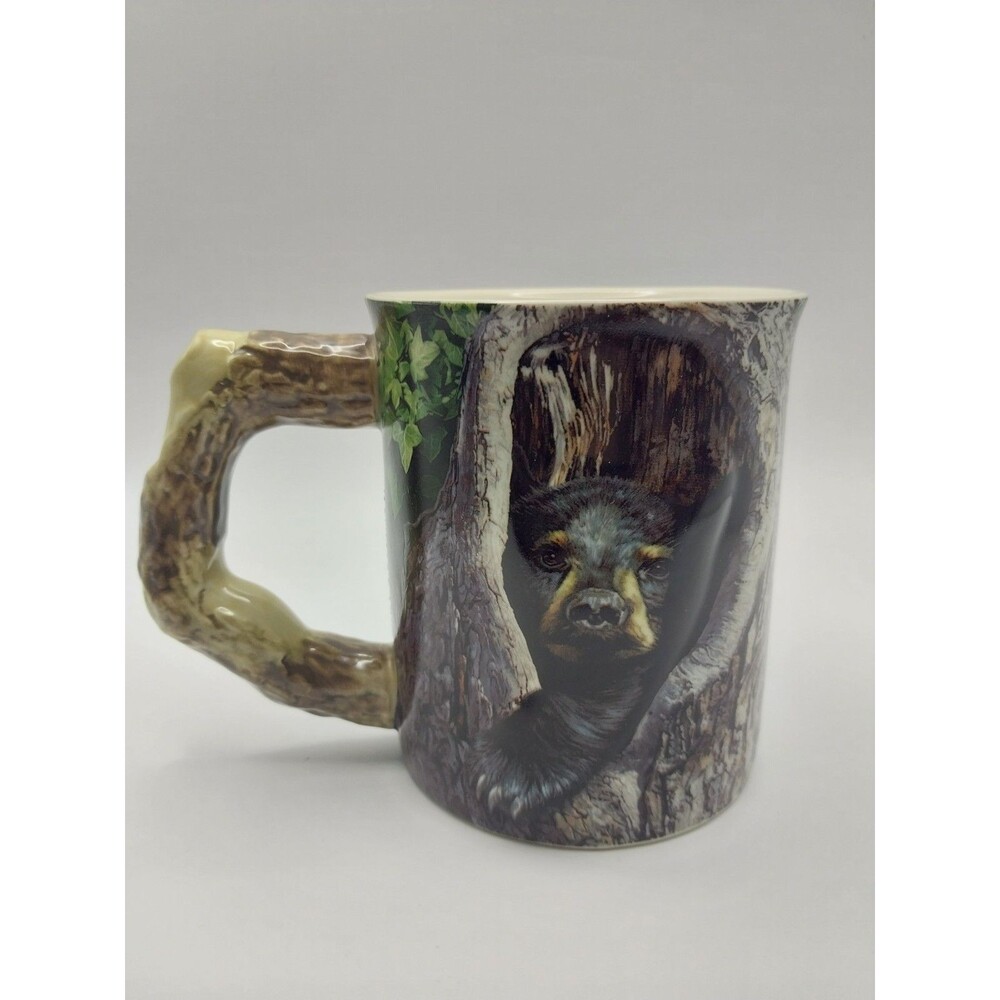 Wild Wings Cubby Hole Black Bear Sculpted Mug Jon Ren 2016 16oz Coffee Cup NEW